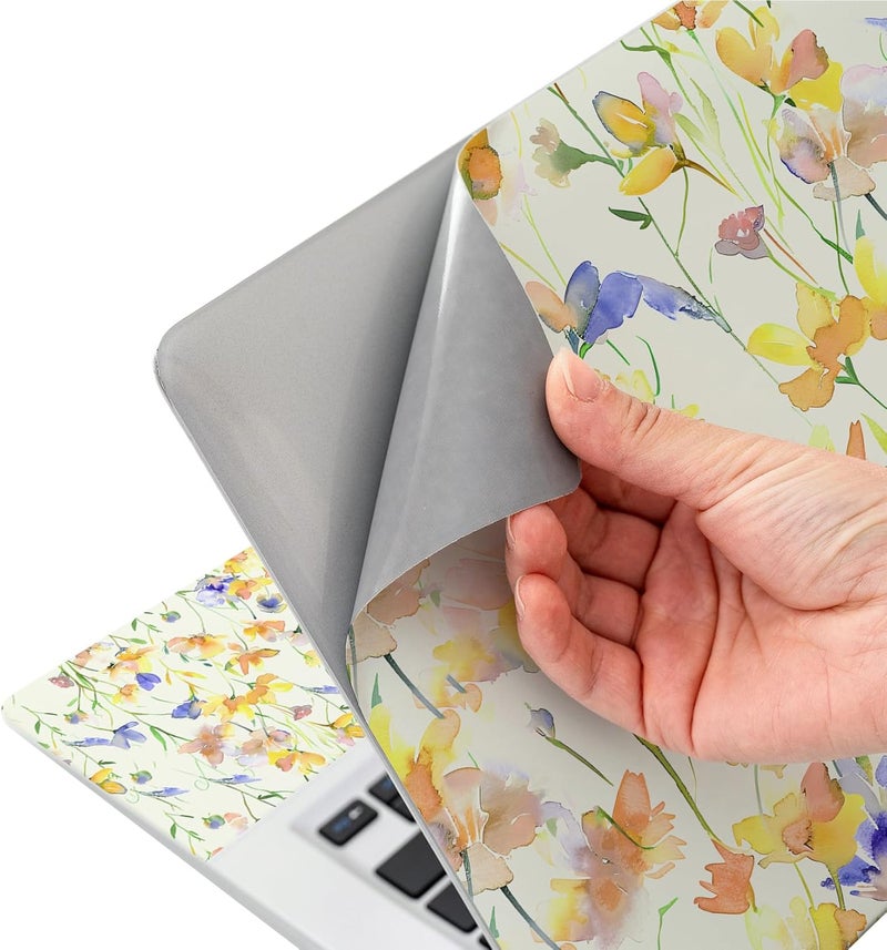 WINTOJO 11.6 13 13.3 14 15 15.6 inches Netbook Laptop Skin Sticker Decal Reusable Protector Cover Case for Laptop Notebook chromebook Yellow Flowers W-NEK-58 - Image 4